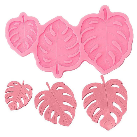 3 Monstera Leaves Mould - LBB Resin - leaf, leaves, monstera, mould, moulds, silicone, Wholesale