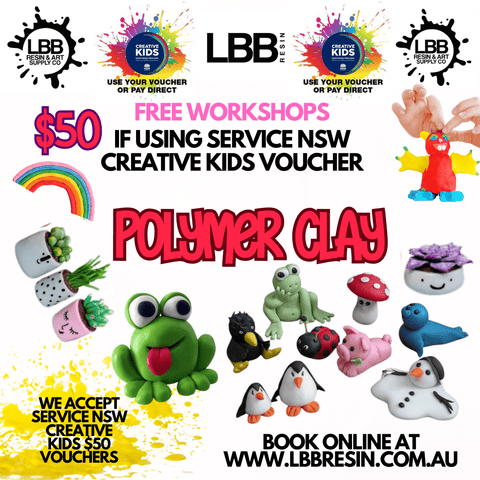 FREE Polymer Clay - Kids Workshop Bourke 28th April 11amLBB ResinCreative