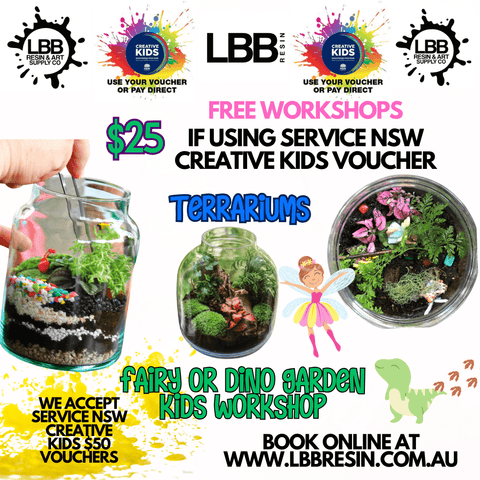 Terrarium - Kids Workshop Bourke 27th April 1pmLBB Resinkids